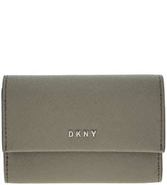 Кожаная визитница с откидным клапаном Dkny