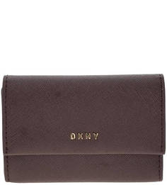 Кожаная визитница с откидным клапаном Dkny