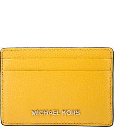 Желтая визитница из зерненой кожи Money Pieces Michael Kors