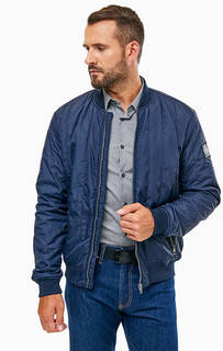 Стеганая куртка-бомбер синего цвета Calvin Klein