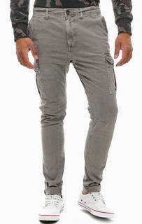 Хлопковые брюки карго серого цвета Superdry