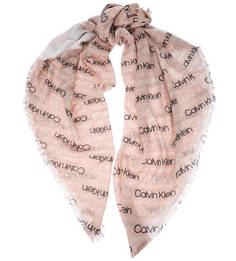 Бежевый платок с логотипом бренда Calvin Klein
