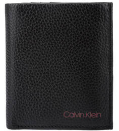 Портмоне черного цвета из сафьяновой кожи Calvin Klein