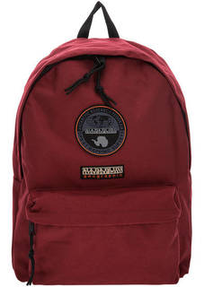 Бордовый текстильный рюкзак с нашивками Napapijri