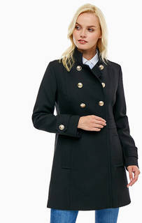 Черное двубортное пальто Tommy Hilfiger