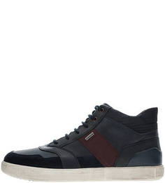 Высокие демисезонные кеды синего цвета Geox