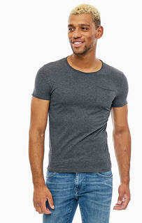 Однотонная серая футболка с карманом Mavi