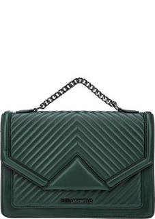 Зеленая стеганая сумка из натуральной кожи Karl Lagerfeld