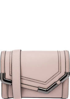 Розовая кожаная сумка с откидным клапаном Karl Lagerfeld
