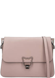 Розовая кожаная сумка с короткой ручкой Karl Lagerfeld