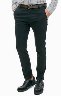 Хлопковые брюки чиносы черного цвета Tom Tailor Denim