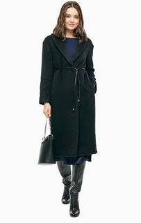 Длинное черное пальто из шерсти и мохера Pennyblack