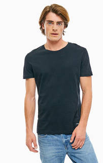 Однотонная хлопковая футболка с круглым вырезом Calvin Klein
