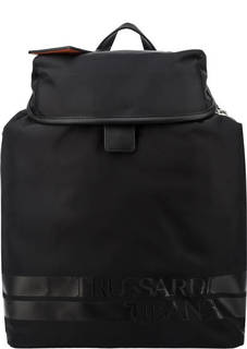 Вместительный текстильный рюкзак черного цвета Trussardi Jeans