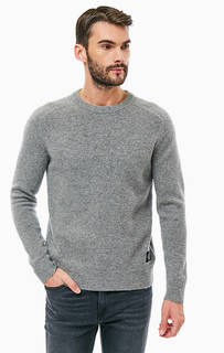 Серый шерстяной свитер с круглым вырезом Calvin Klein