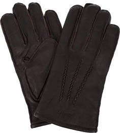 Коричневые кожаные перчатки с подкладкой из кашемира Gant