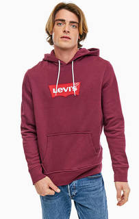 Бордовая толстовка с логотипом бренда Levis
