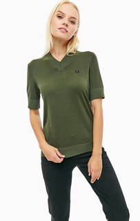 Джемпер из вискозы цвета хаки Fred Perry