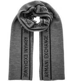 Серый шарф мелкой вязки Armani Exchange