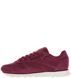 Бордовые кроссовки из нубука CL LTHR Reebok Classic