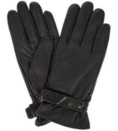 Черные кожаные перчатки с шерстяной подкладкой Barbour