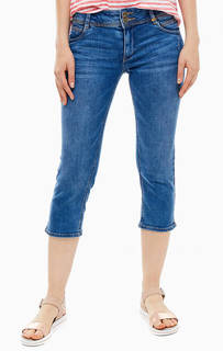 Синие джинсовые капри с декоративными заломами Shape Capri S.Oliver