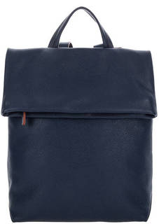 Синий кожаный рюкзак с тонкими лямками Gianni Conti