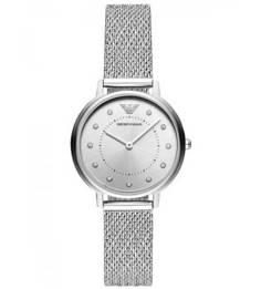 Часы круглой формы с металлическим браслетом Emporio Armani