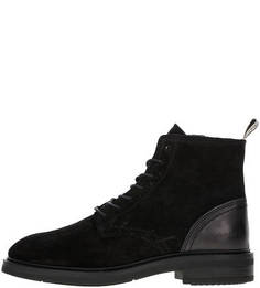 Замшевые ботинки черного цвета с каблуком Gant