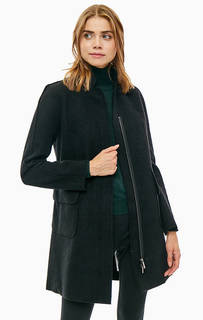 Черное пальто с высоким содержанием шерсти Armani Exchange