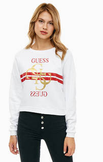 Трикотажный свитшот с контрастным принтом Guess