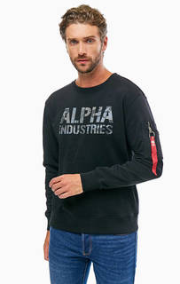 Хлопковый свитшот с принтом Alpha Industries