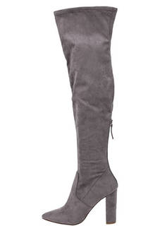 Серые сапоги ботфорты на каблуке Steve Madden