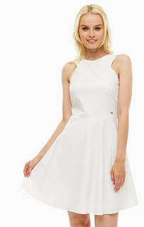 Белое хлопковое платье средней длины Armani Exchange
