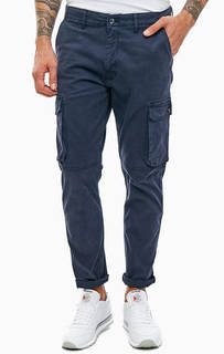 Хлопковые брюки карго синего цвета Wrangler