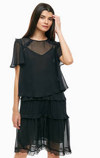 Черное платье в многослойном дизайне Twinset Simona Barbieri