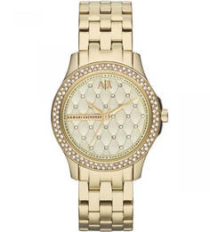 Часы с золотистым браслетом и декоративной отделкой Lady Hampton Armani Exchange