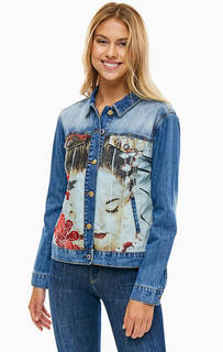 Джинсовая куртка с вышивкой Desigual
