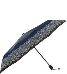 Синий складной зонт с цветочным принтом Doppler