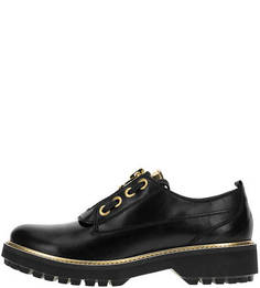 Черные кожаные полуботинки на каблуке Geox