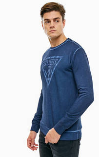 Синий хлопковый свитшот Guess