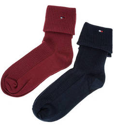 Комплект из двух пар хлопковых носков с отворотами Tommy Hilfiger