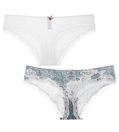 Комплект из двух трусов-шорт с кружевной отделкой Skiny