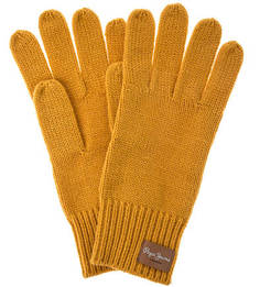 Желтые вязаные перчатки Pepe Jeans