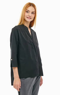 Черная хлопковая рубашка оверсайз B.Young