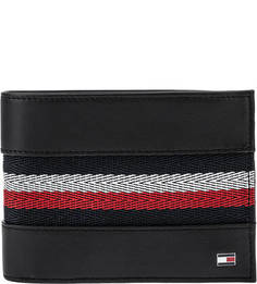 Кожаное портмоне с текстильной вставкой Tommy Hilfiger