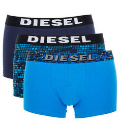 Комплект из трех трусов-боксеров синего цвета Diesel