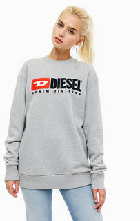 Хлопковый свитшот серого цвета Diesel
