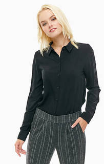 Черная рубашка из вискозы оверсайз Ichi