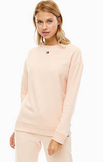 Домашний хлопковый свитшот кораллового цвета Tommy Hilfiger